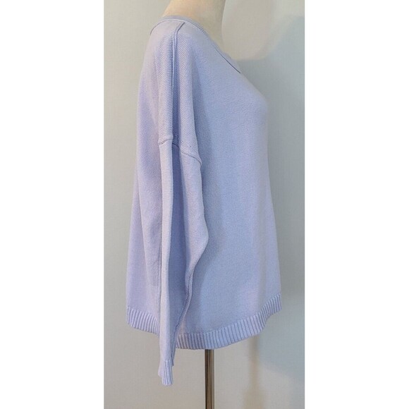 J Jill Womens L Blue Pastel Long Sleeve Relaxed Fit Pullover Sweater Cabincore - Picture 4 of 16